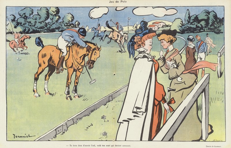 Una partita di polo. Illustrazione per Le Rire da Pierre Georges Jeanniot