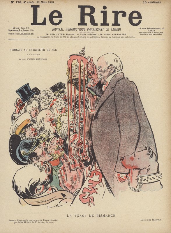 Il brindisi di Bismarck, illustrazione per Le Rire da Pierre Georges Jeanniot