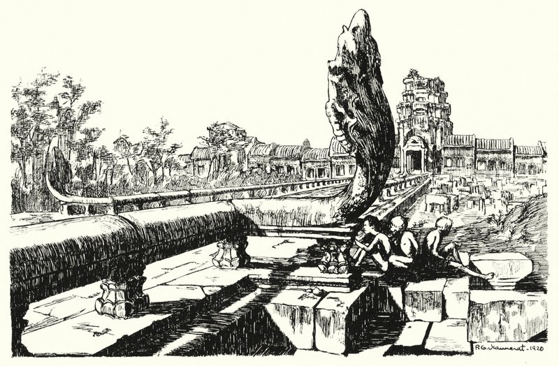 Nel parco di Angkor Vat, le Gopura Occidentali da Pierre Jeannerat de Beerski
