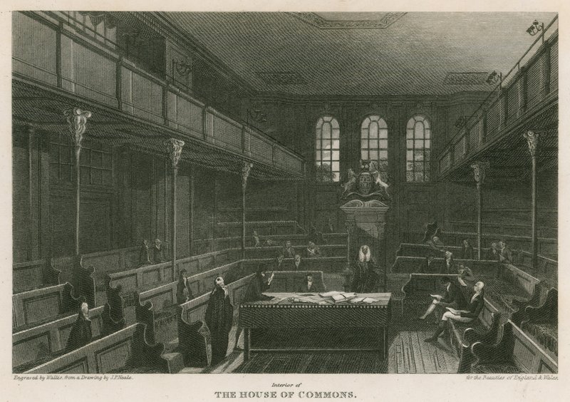 Interno della Camera dei Comuni, Westminster, Londra da Pieter Jansz. Quast