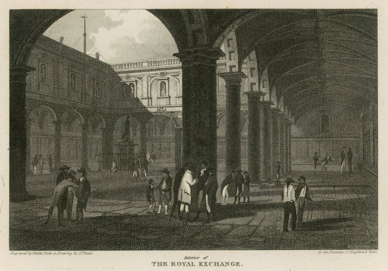 Interno della Royal Exchange, Londra da Pieter Jansz. Quast
