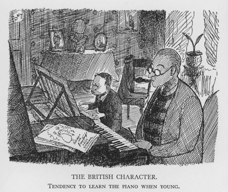 Il carattere britannico, tendenza a imparare a suonare il pianoforte da giovani da Pont