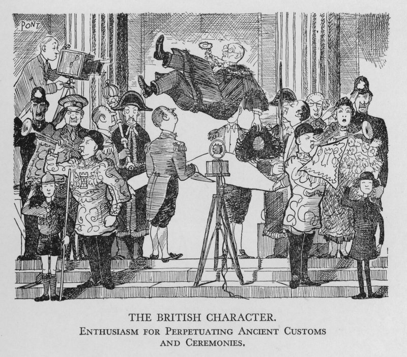 Il carattere britannico; entusiasmo per perpetuare antichi costumi e cerimonie da Pont