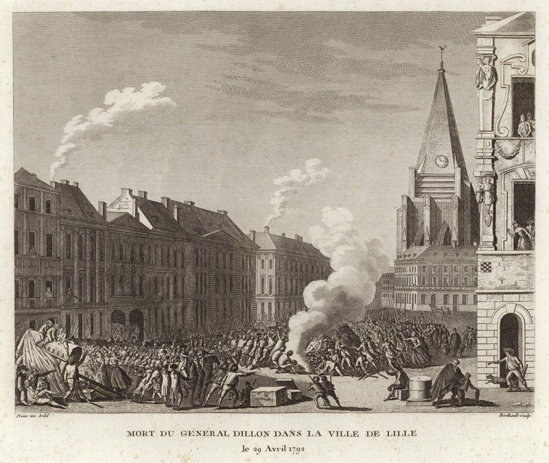 La morte del generale Dillon nella Ville de Lille da Prieur