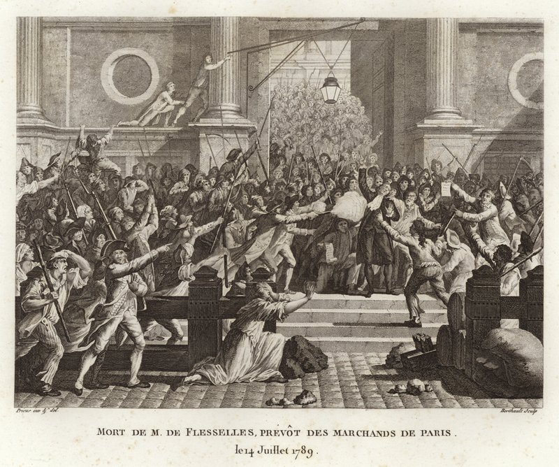 La morte di Jacques de Flesselles da Prieur