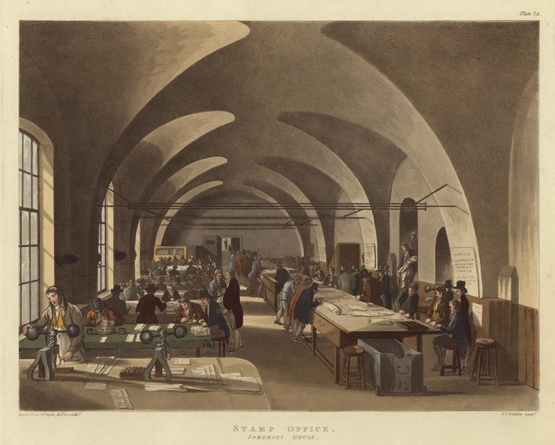 Ufficio delle imposte da Pugin and Rowlandson