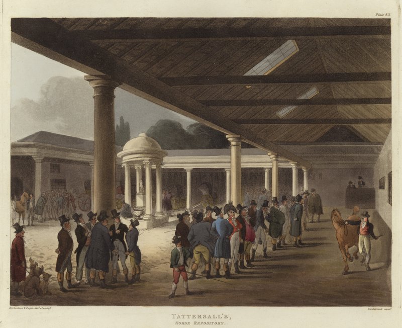 Il Deposito di Cavalli di Tattersall da Pugin and Rowlandson