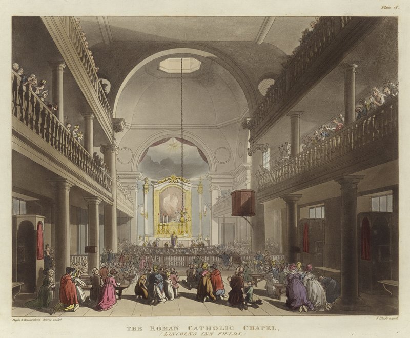 La cappella cattolica romana da Pugin and Rowlandson