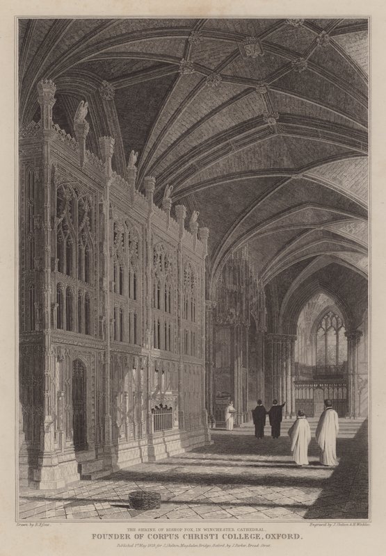 Il santuario del vescovo Foxe, fondatore del Corpus Christi College, Oxford, nella cattedrale di Winchester da R. (after) Essex