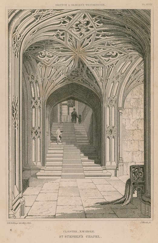Angolo nord-ovest del chiostro, Cappella di Santo Stefano da R. W. Billings