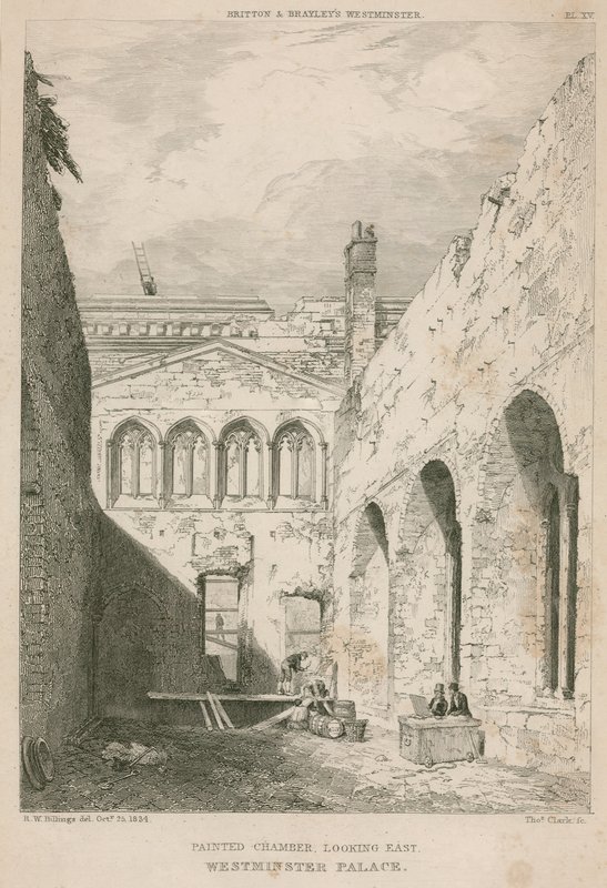 Camera Dipinta, Palazzo di Westminster, Londra, vista verso est da R. W. Billings