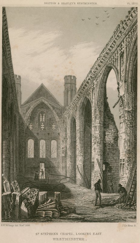 Cappella di Santo Stefano, Westminster, Londra, vista verso est da R. W. Billings