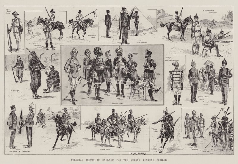 Truppe coloniali in Inghilterra per il Giubileo di Diamante della Regina da Ralph Cleaver