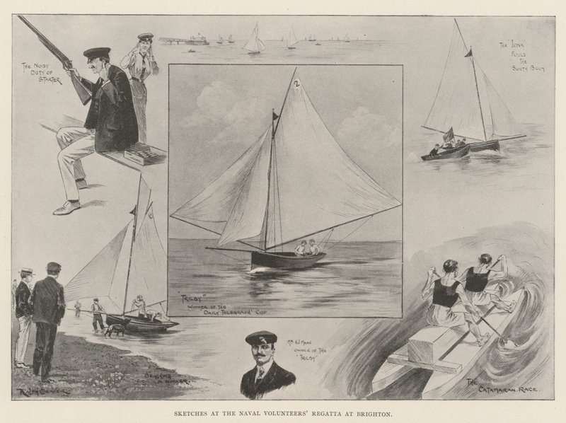 Schizzi alla regata dei volontari navali a Brighton da Ralph Cleaver