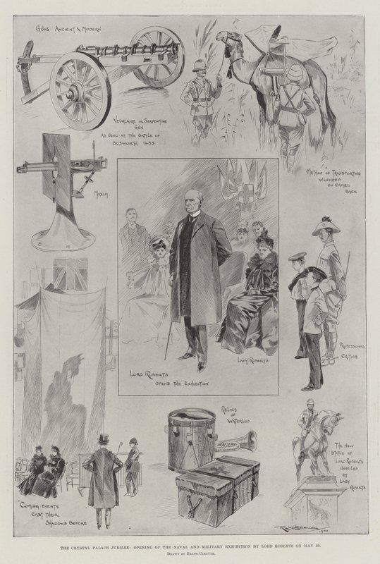 Giubileo del Crystal Palace, apertura della Mostra Navale e Militare da parte di Lord Roberts il 23 maggio da Ralph Cleaver
