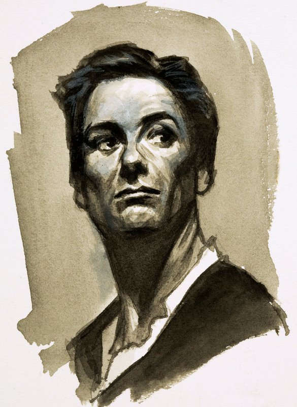 Sir John Gielgud come Amleto (gouache su carta) da Ralph Bruce