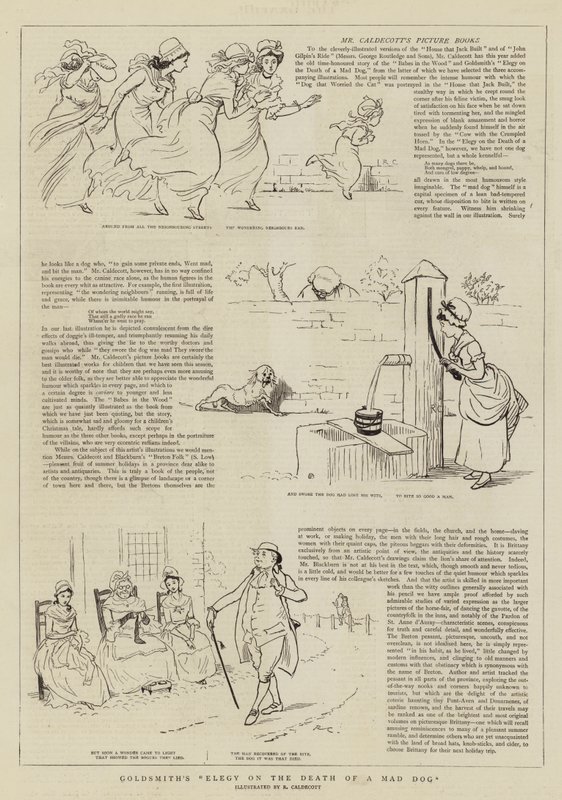 Elegia di Goldsmith sulla morte di un cane pazzo da Randolph Caldecott