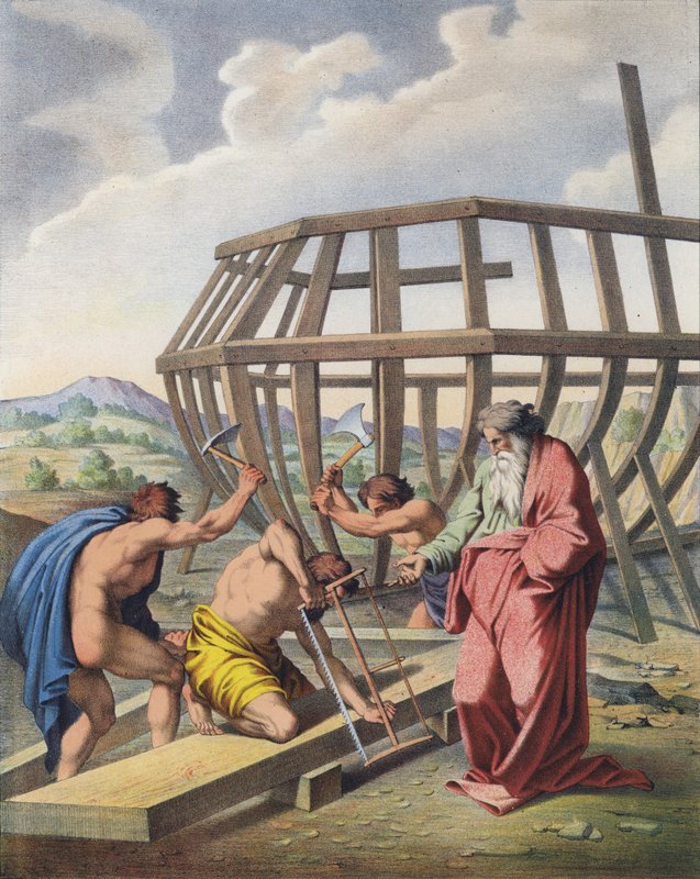 Noè supervisiona la costruzione dell