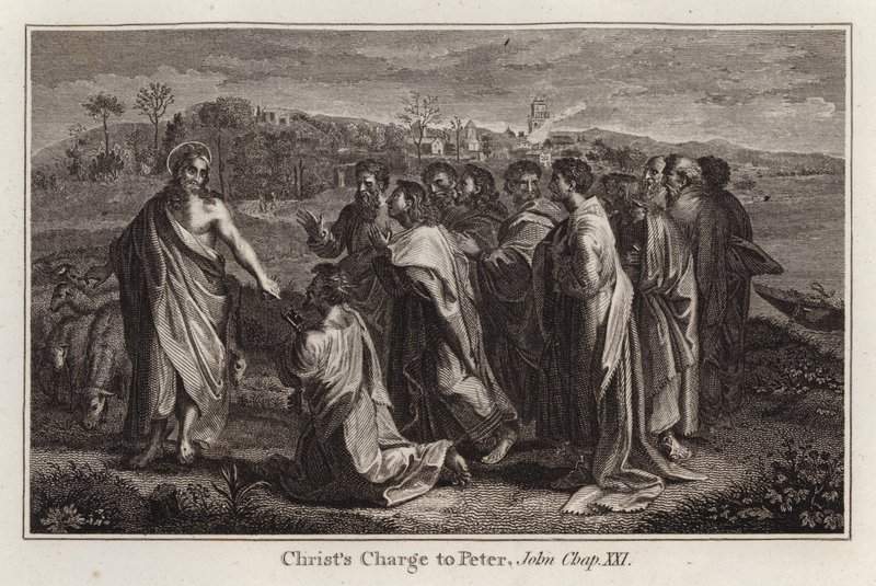 Cartone di Raffaello: Il mandato di Cristo a Pietro, Giovanni, Cap. XXI da after Raphael