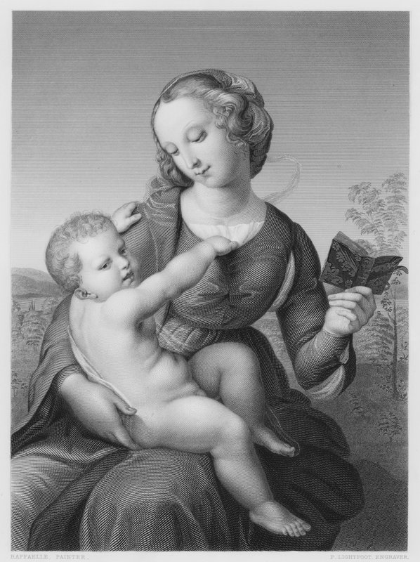 La Madonna e il Bambino, dal quadro nel Museo di Berlino da after Raphael