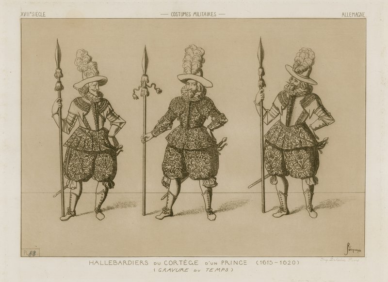 Alabardieri del corteo di un principe, 1615-1620 da Raphael Jacquemin
