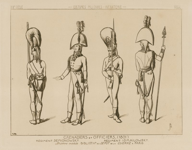 Granatieri e ufficiali russi, 1801 da Raphael Jacquemin