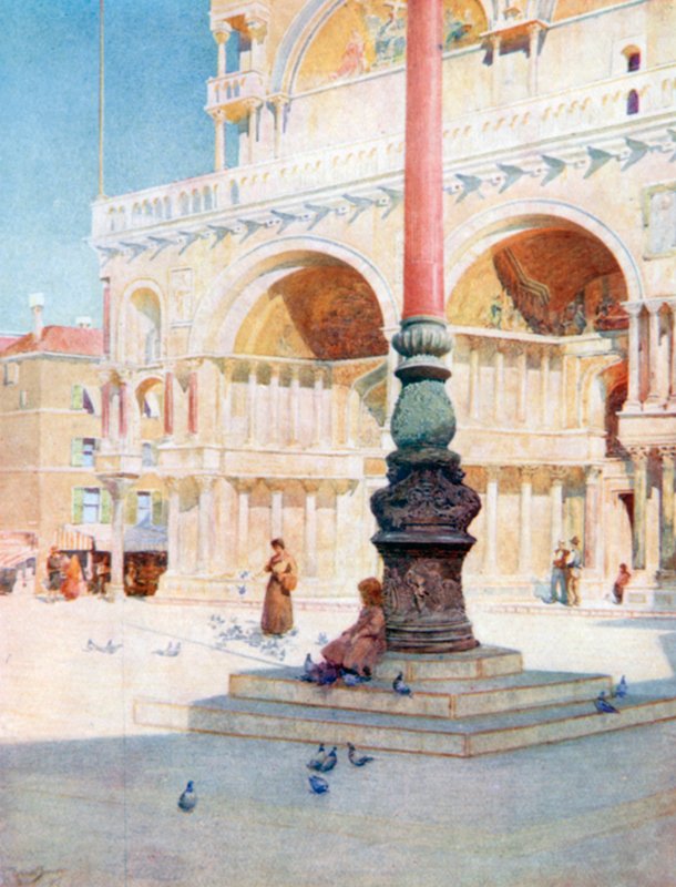 In piazza (litografia a colori) da Reginald Barratt
