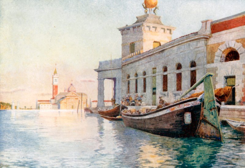 La Dogana (litografia a colori) da Reginald Barratt