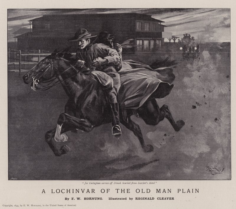 Un Lochinvar della pianura di Old Man (litografia) da Reginald Thomas Cleaver