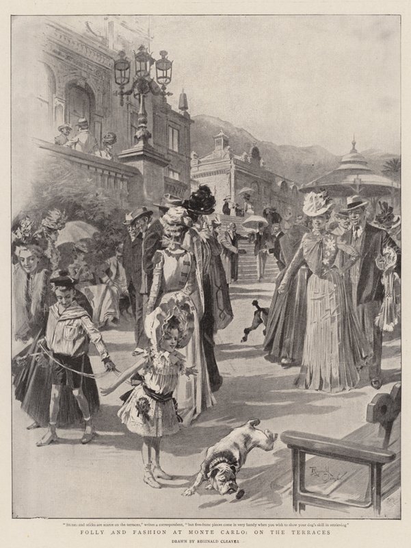 Follia e moda a Monte Carlo, sulle terrazze (litografia) da Reginald Thomas Cleaver
