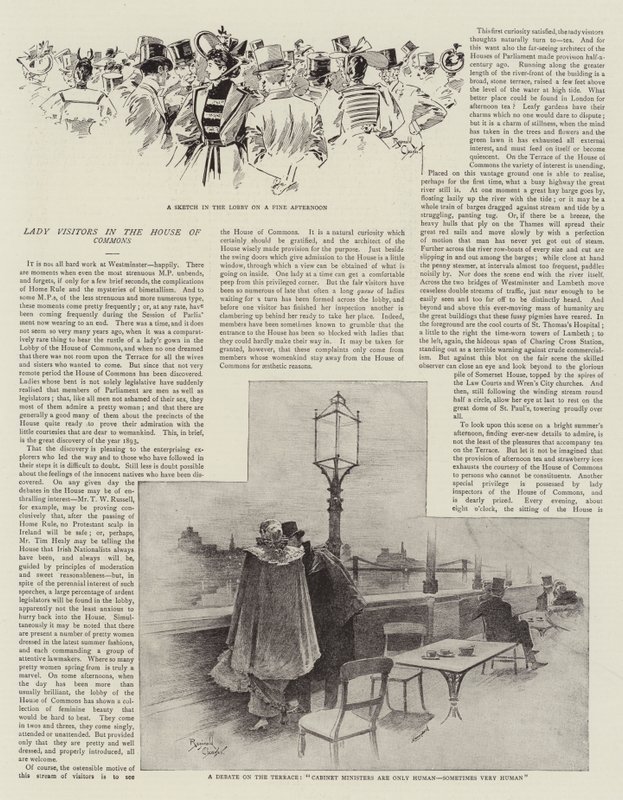 Signora visitatrice alla Camera dei Comuni (litografia) da Reginald Thomas Cleaver