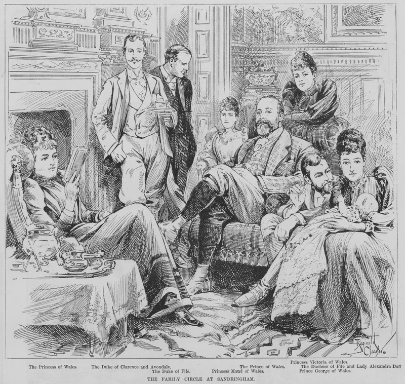 Il Principe e la Principessa di Galles e i membri della loro famiglia a Sandringham, Norfolk da Reginald Thomas Cleaver