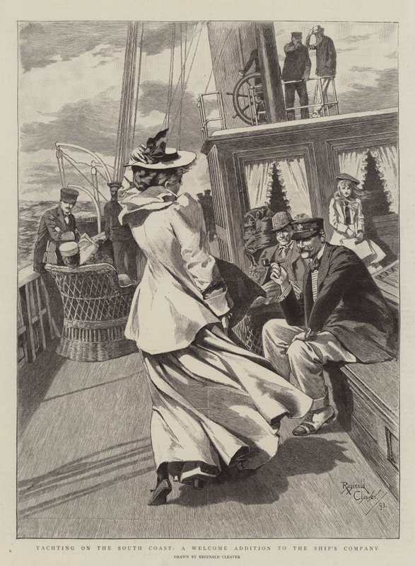 Yachting on the South Coast, una gradita aggiunta alla compagnia navale (incisione) da Reginald Thomas Cleaver