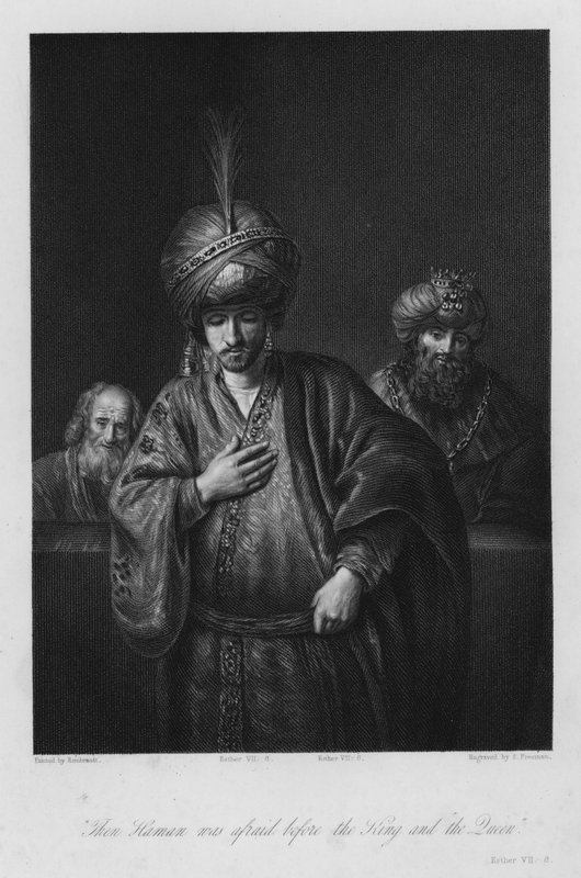 La condanna di Aman, Ester VII, 6 da Rembrandt Harmensz. van Rijn (after)