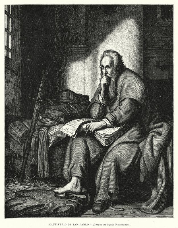 San Paolo in prigione da Rembrandt Harmensz. van Rijn (after)