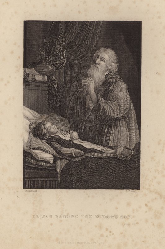 Elia che risuscita il figlio della vedova da Rembrandt van Rijn