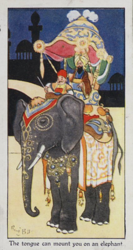 Proverbio orientale: La lingua può montarti su un elefante da René Bull
