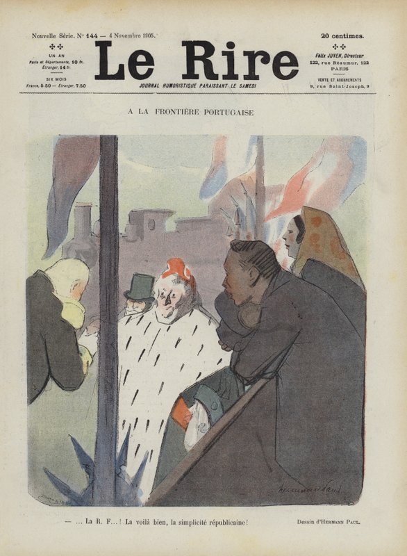 Alla frontiera portoghese. Illustrazione per Le Rire da Rene George Hermann Paul