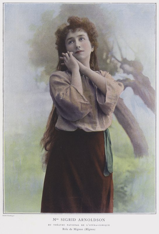 Sigrid Arnoldson nel ruolo di Mignon da Reutlinger Studio