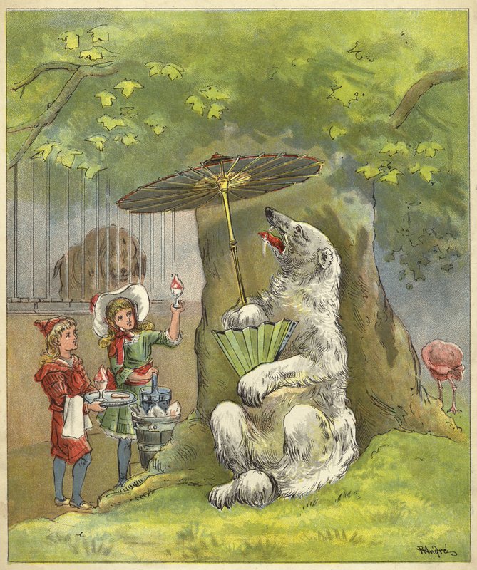 Orso polare nutrito con gelato dai bambini da Richard Andre