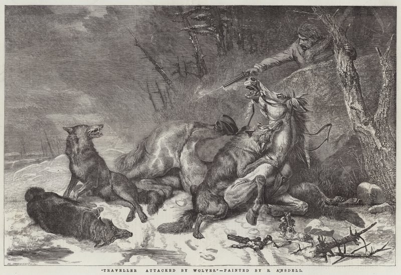 Viaggiatore attaccato dai lupi da Richard Ansdell