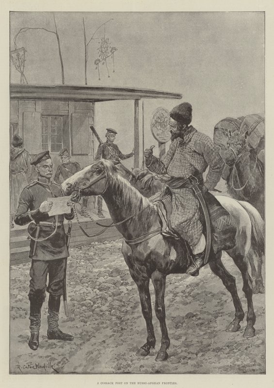Un posto cosacco al confine russo-afghano da Richard Caton Woodville junior