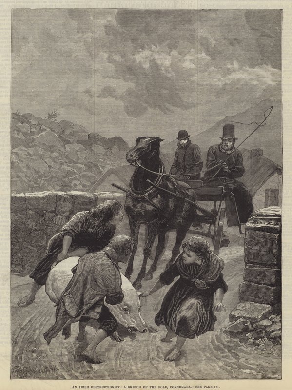 Un ostruzionista irlandese, uno schizzo sulla strada, Connemara da Richard Caton Woodville junior