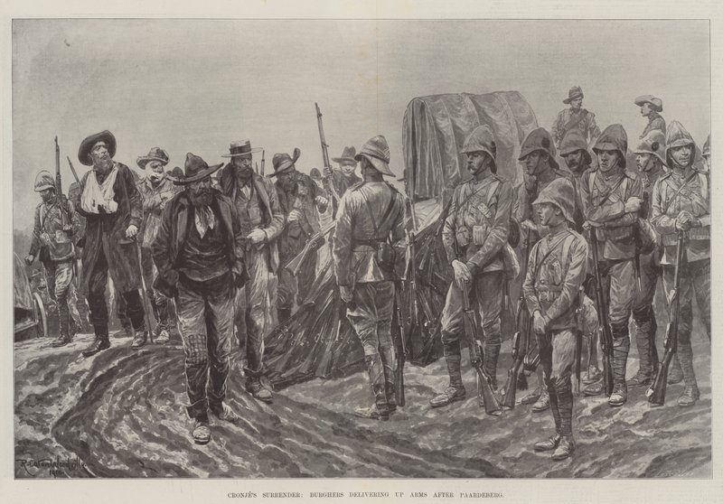 La resa di Cronje, i burghers consegnano le armi dopo Paardeberg da Richard Caton Woodville junior