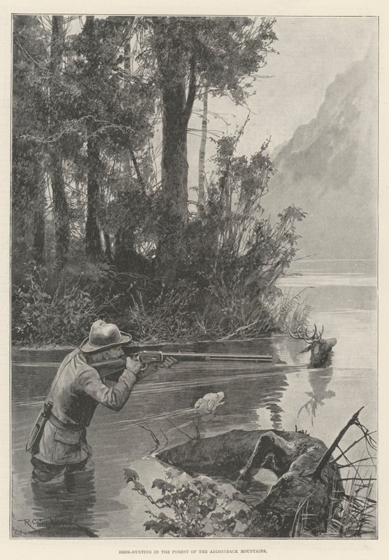 Caccia al cervo nella foresta delle montagne Adirondack da Richard Caton Woodville junior