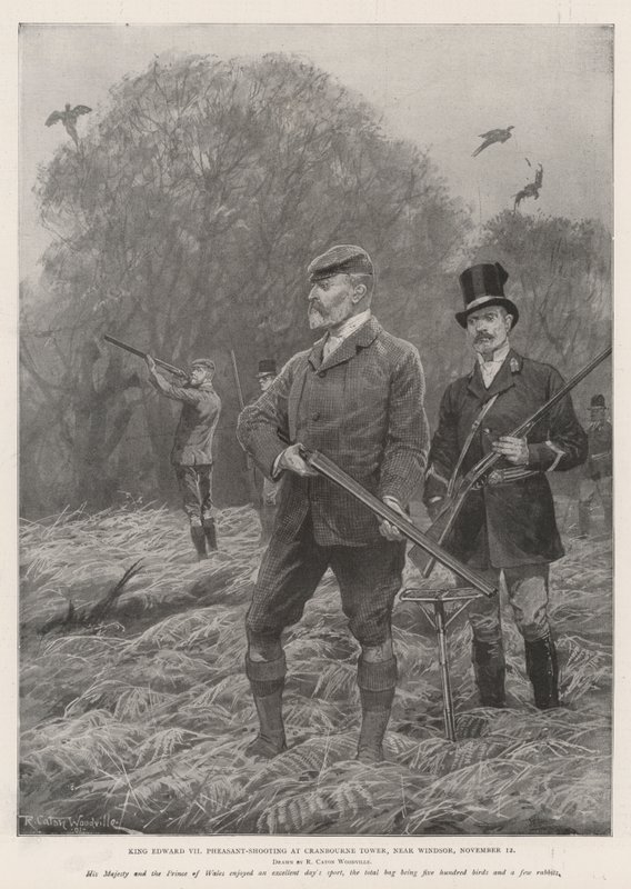 Re Edoardo VII a caccia di fagiani a Cranbourne Tower, vicino a Windsor, 12 novembre da Richard Caton Woodville junior
