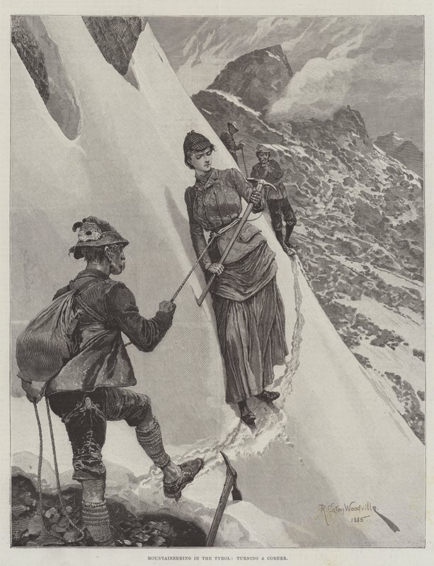 Alpinismo nel Tirolo, girando un angolo da Richard Caton Woodville junior