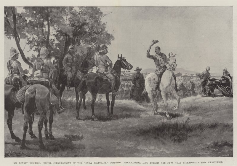 Mr Bennet Burleigh, corrispondente speciale del Daily Telegraph, porta al feldmaresciallo Lord Roberts la notizia che Bloemfontein si è arresa da Richard Caton Woodville junior