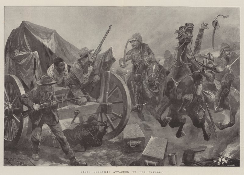 Coloni ribelli attaccati dalla nostra cavalleria da Richard Caton Woodville junior