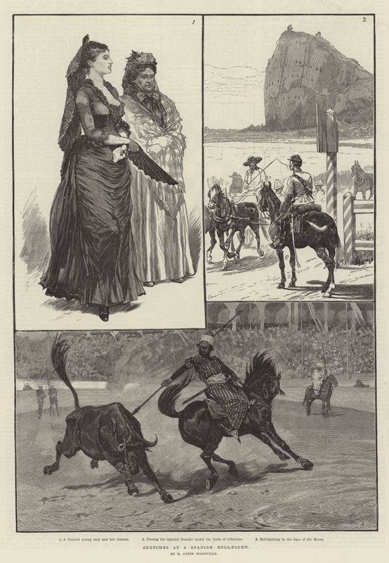 Schizzi di una corrida spagnola da Richard Caton Woodville junior
